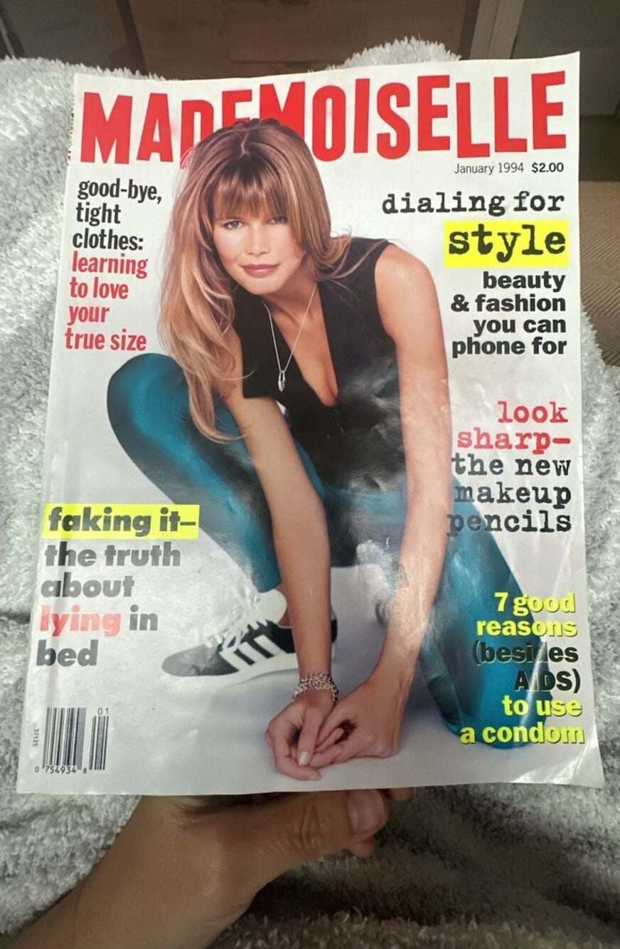 Mademoiselle Magazine January 1994 Issue featuring Claudia Schiffer